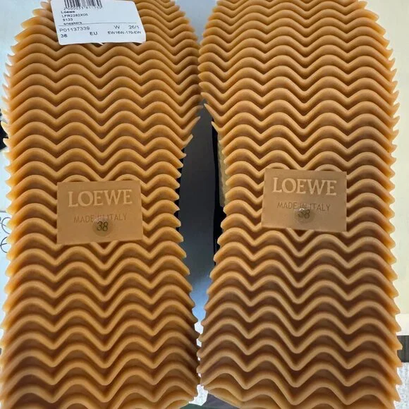 Loewe Flow Runner 2.0 Sneakers Gold Black Suede Nylon EU 38 US 8 LFR2282X05 - Picture 7 of 15